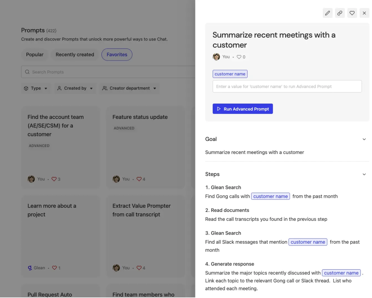 Prompt libraries to build AI fluency with Glean - Glean vs. Elasticsearch