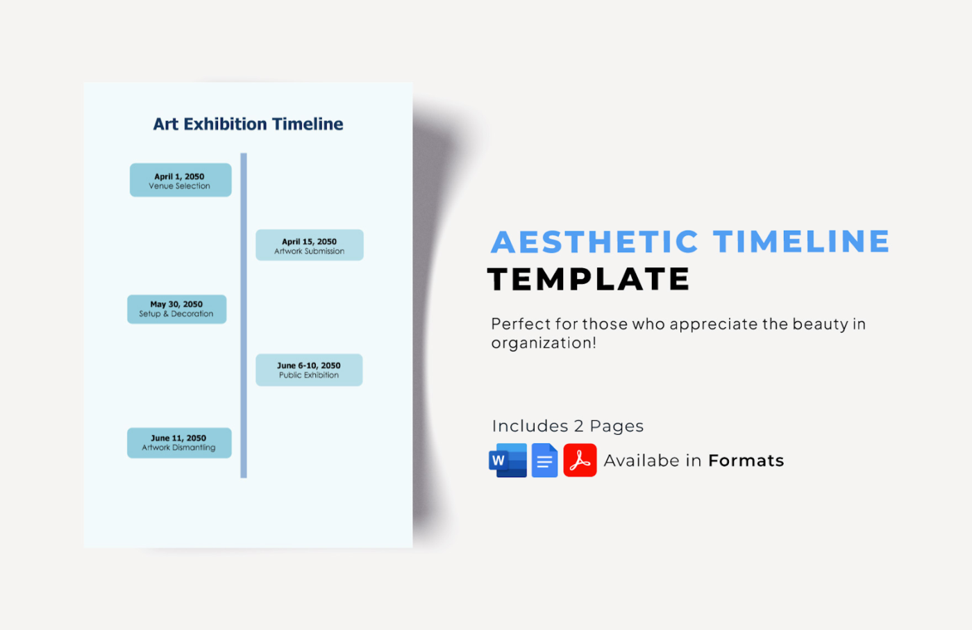 Modelo de linha do tempo estética: modelos estéticos do Google Docs