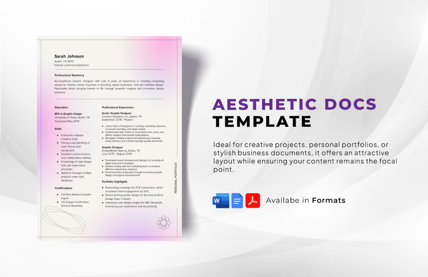 O modelo Aesthetic Docs: modelos estéticos do Google Docs