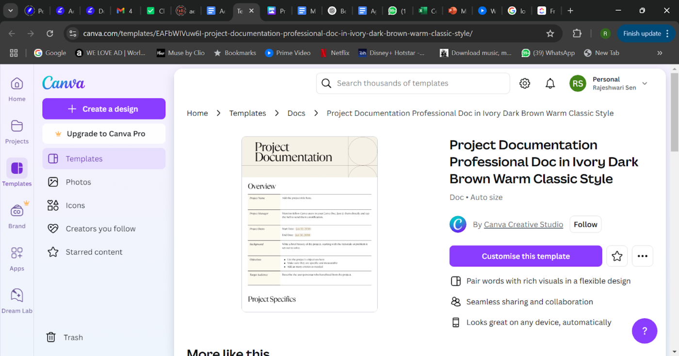 O Documento Profissional para Documentação de Projetos: modelos estéticos do Google Docs
