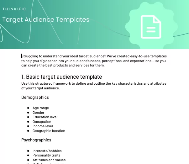 Target Audience Template