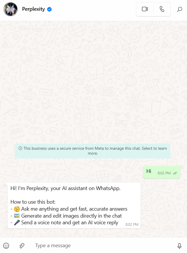 how can i use perplexity ai to generate images on whatsapp