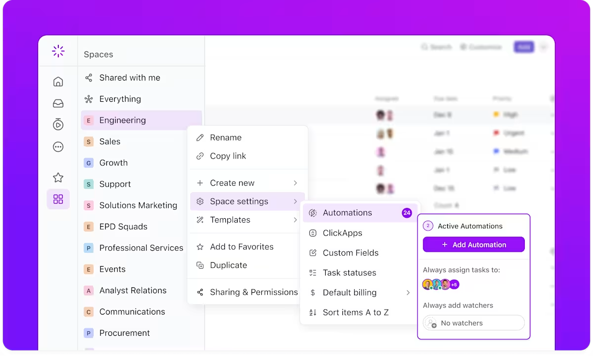 ClickUp Automations: Video Production Workflow