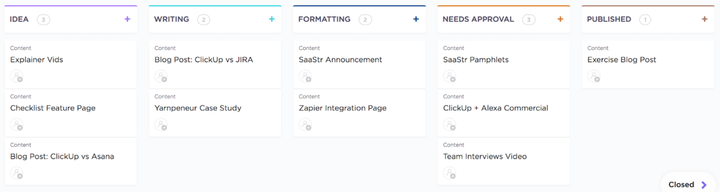 ClickUp Custom Statuses