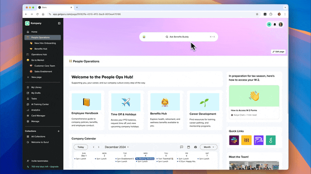 Guru: A knowledge management platform that surfaces relevant articles with AI-powered search