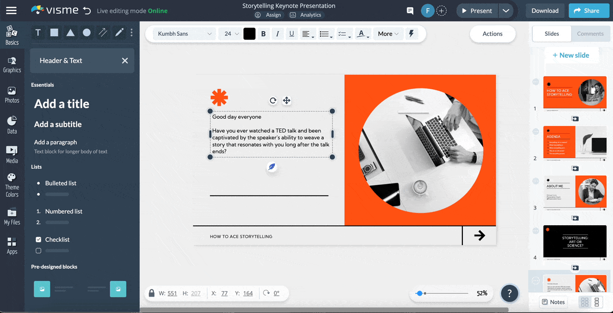 Visme: Canva AI alternative with complex drag-and-drop features