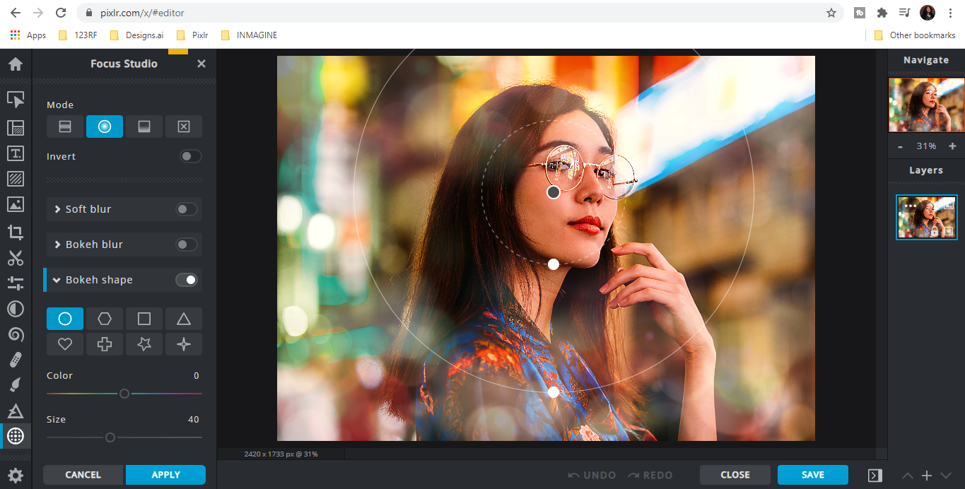 Pixlr: Image background removal tool paired with other advanced editing tools