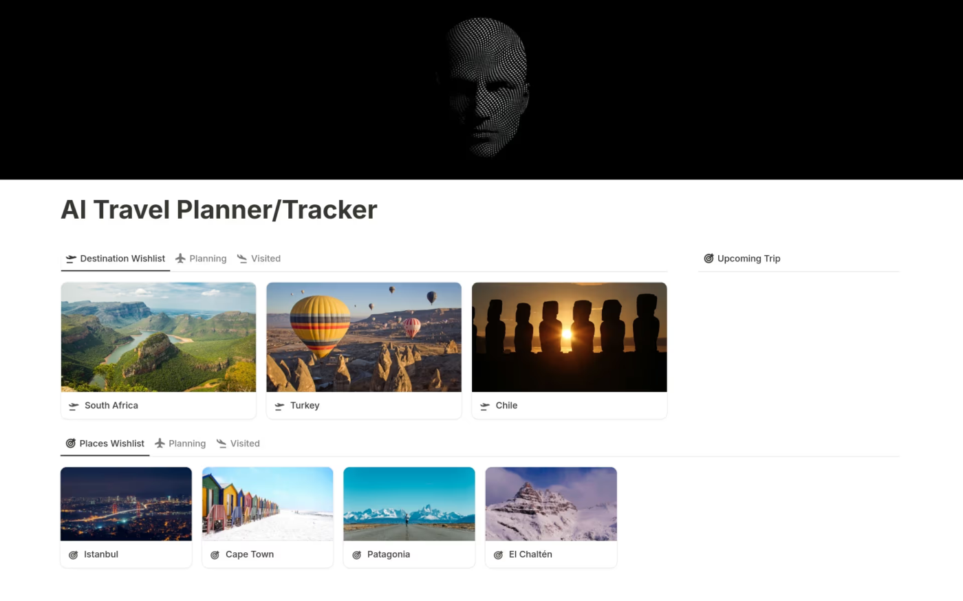 AI Notion travel template