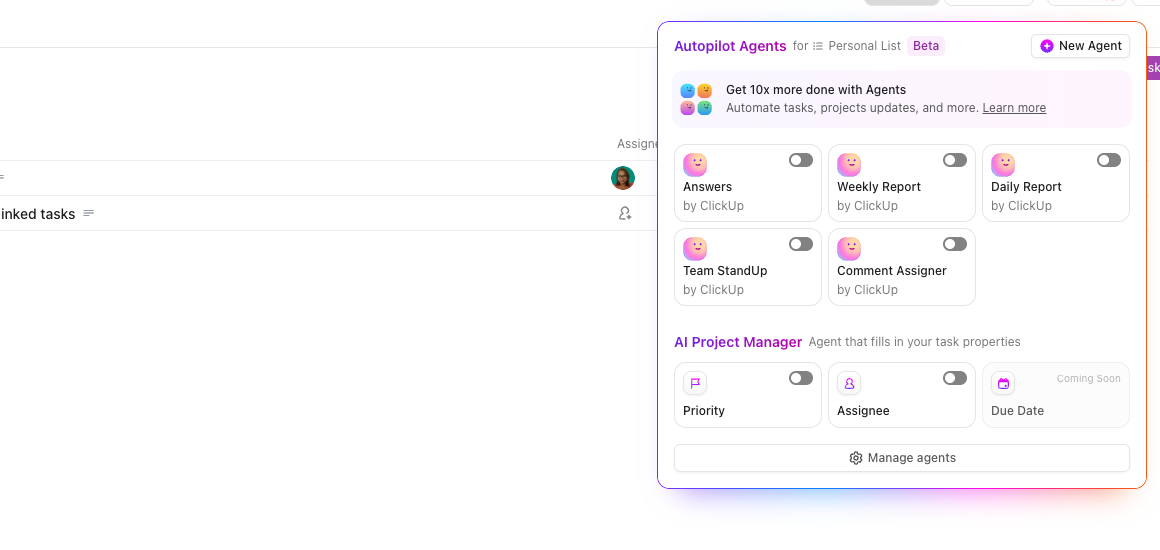 Agent IA de ClickUp
