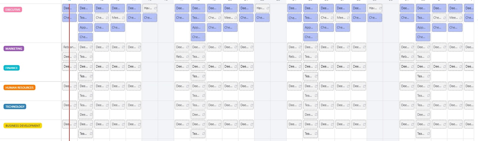 Schedule interview time blocks according to candidates’ preference and the recruiter’s availability with the ClickUp Block Scheduling Template