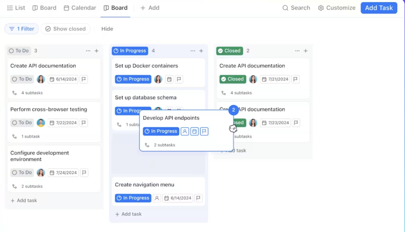 ClickUp Kanban Panosu: Ürün Yöneticisi İş Tanımı