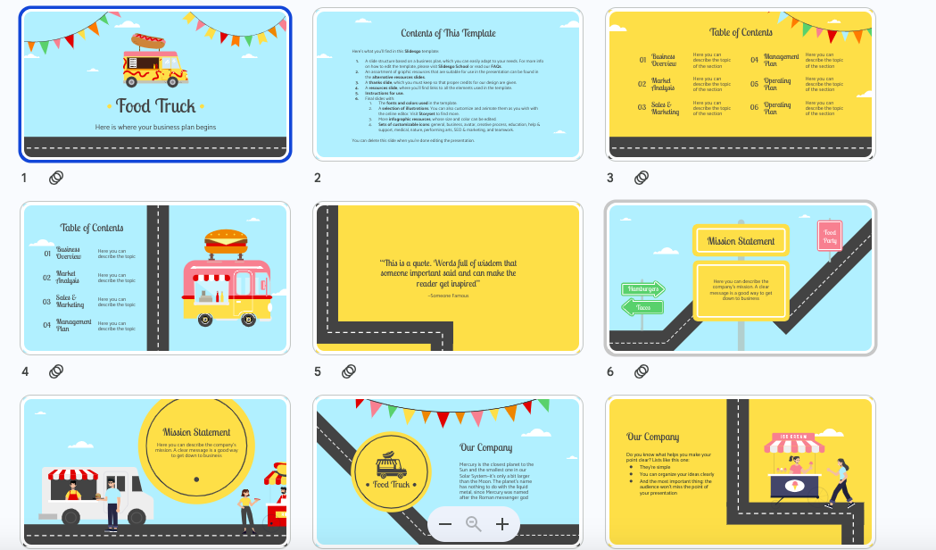 Presentation Food Truck Business Plan Template
