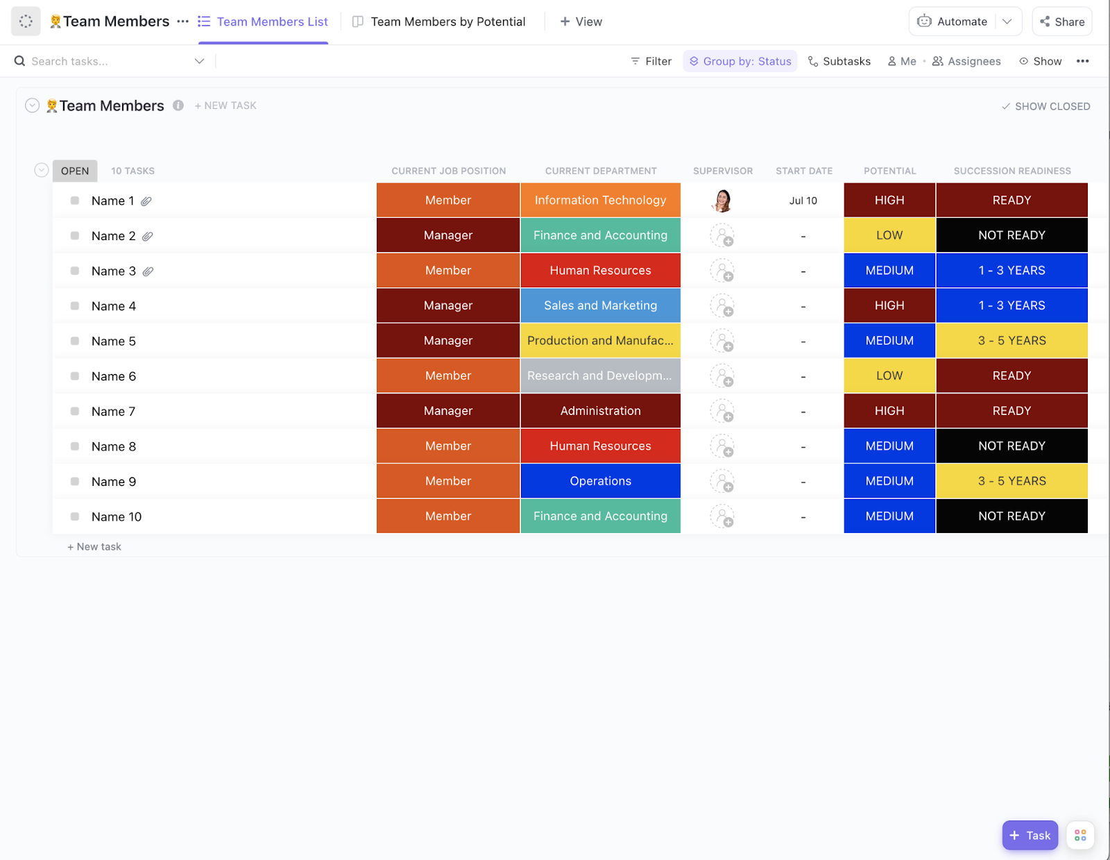 ClickUp Succession Planning Template