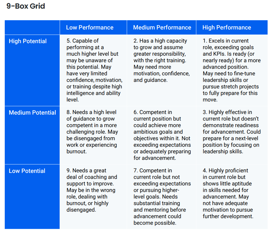 PDF 9 Box Grid Talent Review Template