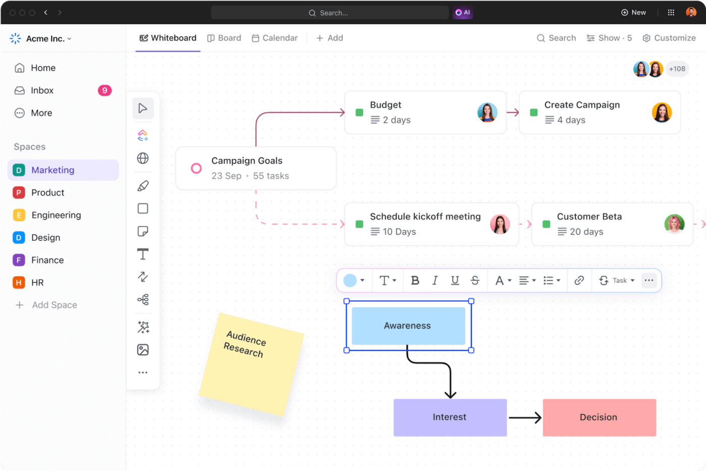 Clickup Whiteboards