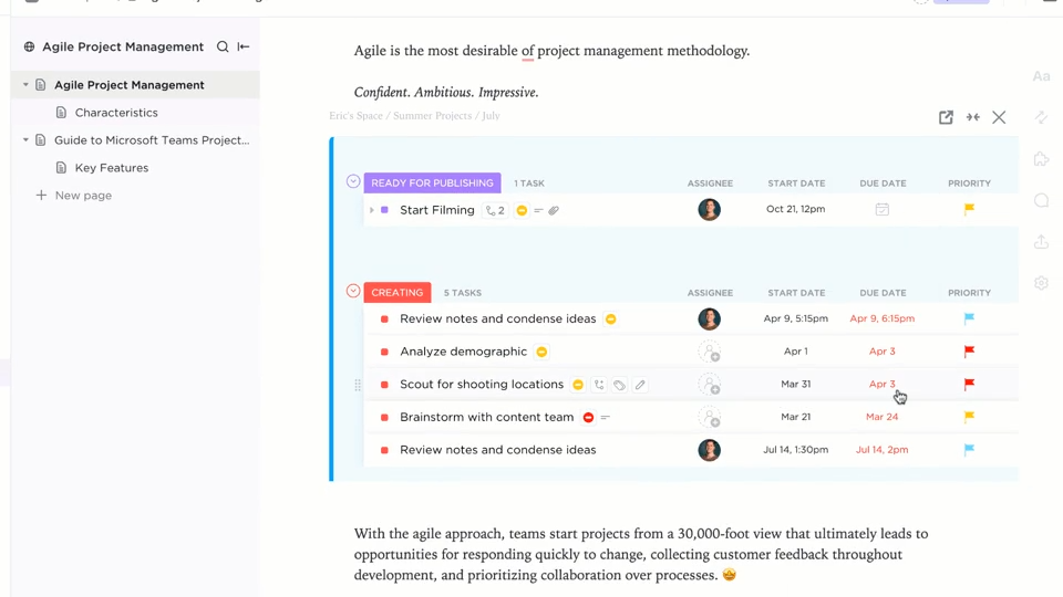 ClickUp Docs: ux design process