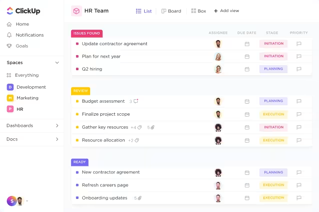 Dashboard ClickUp