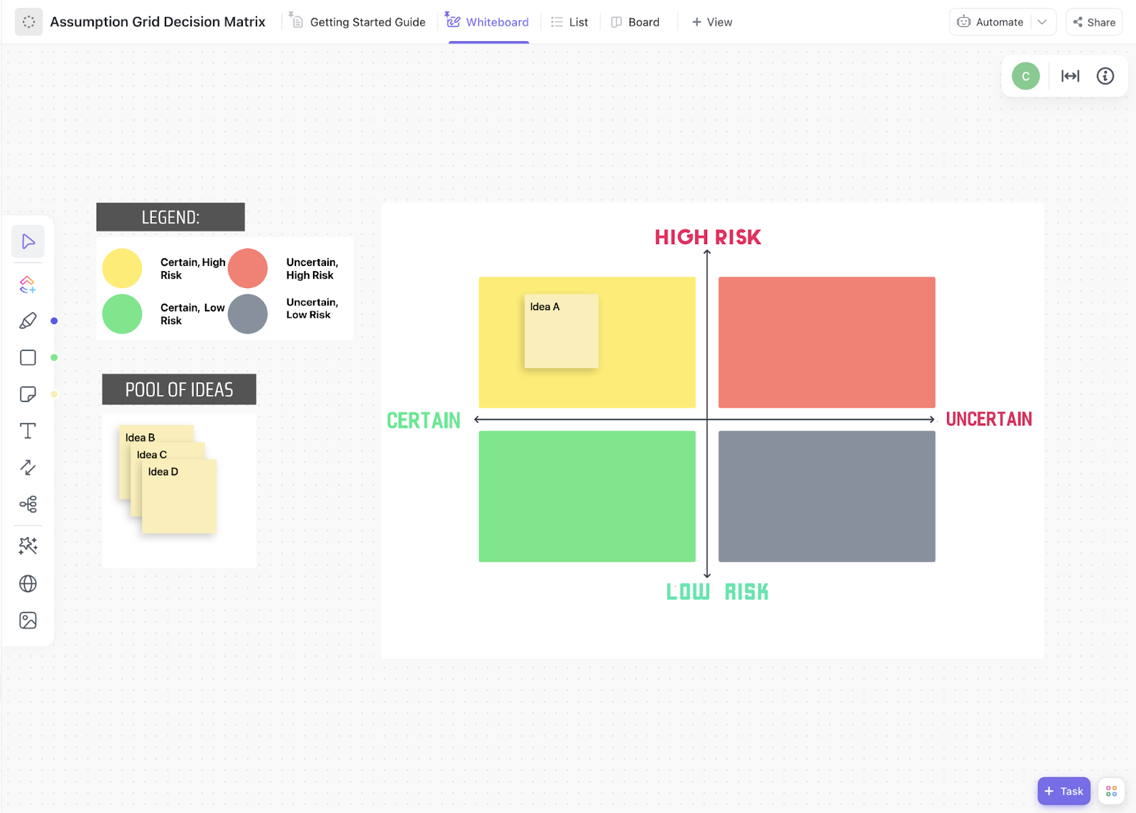 ClickUp Assumption Grid Template