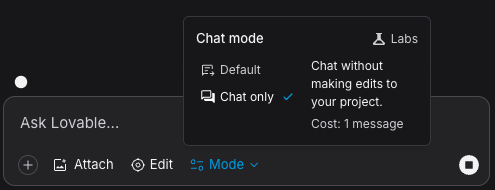 Team collaboration mode on Lovable AI