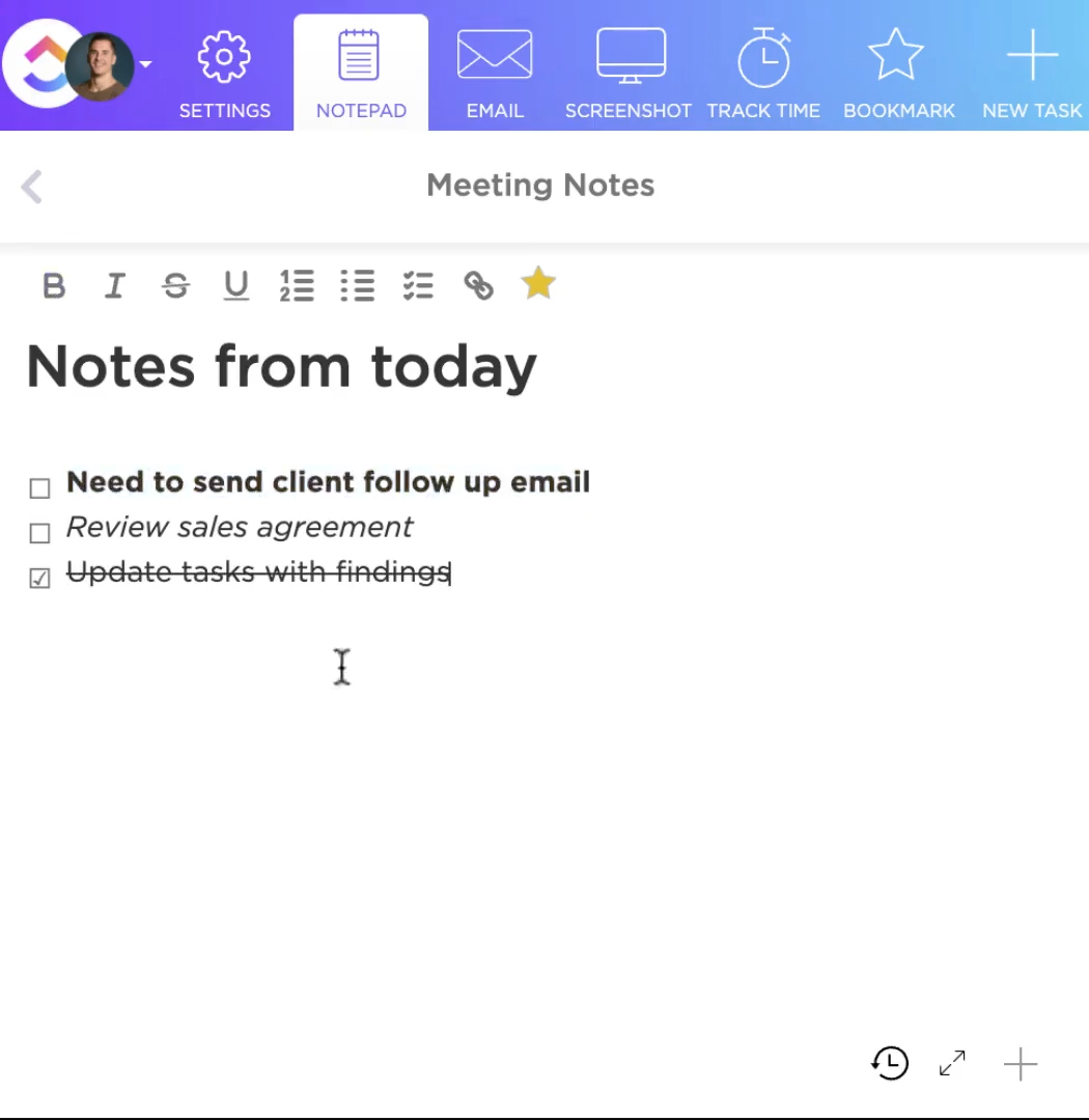 ClickUp Notepad