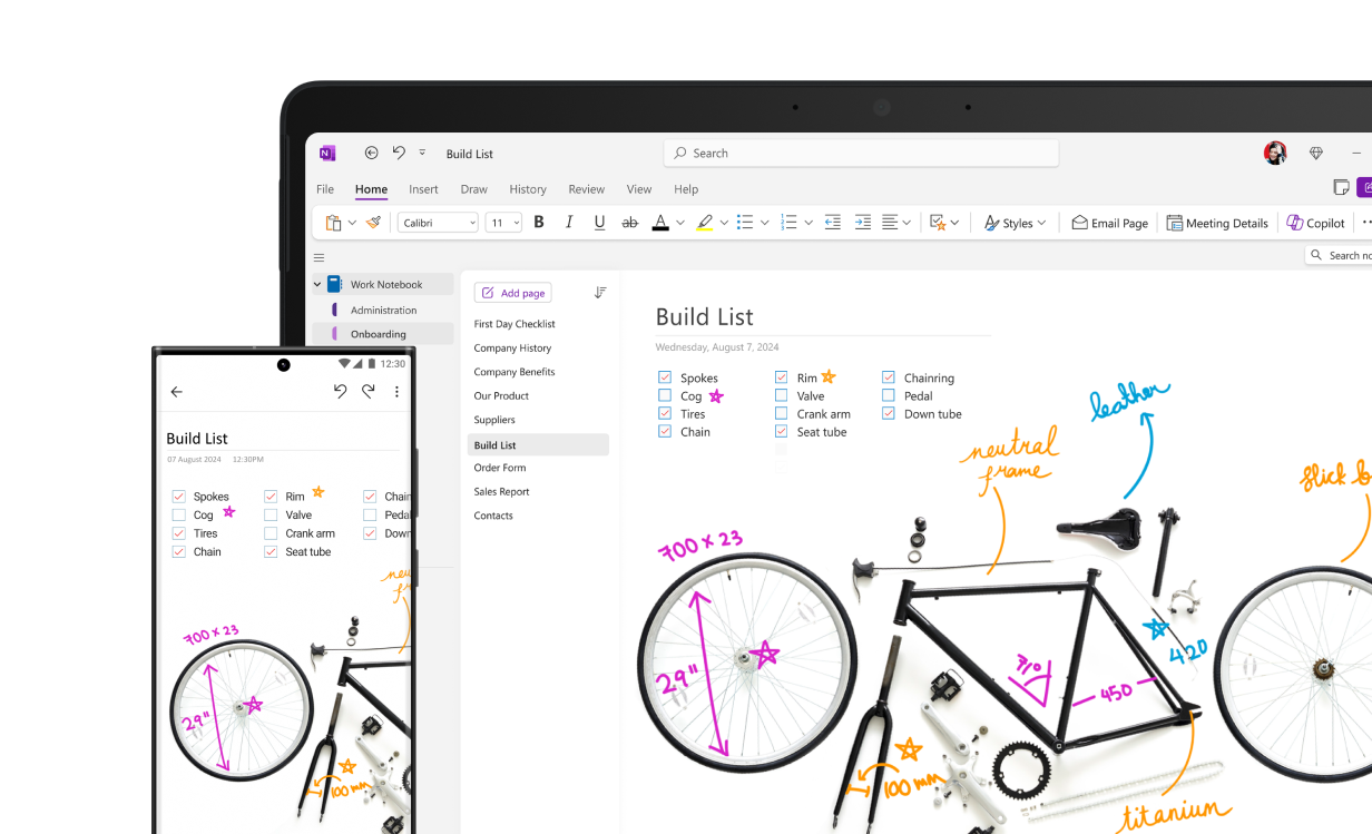 Microsoft OneNote : alternatives à Samsung Notes