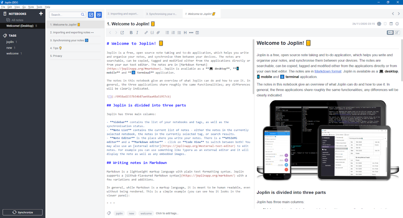 Joplin : alternative à Samsung Notes