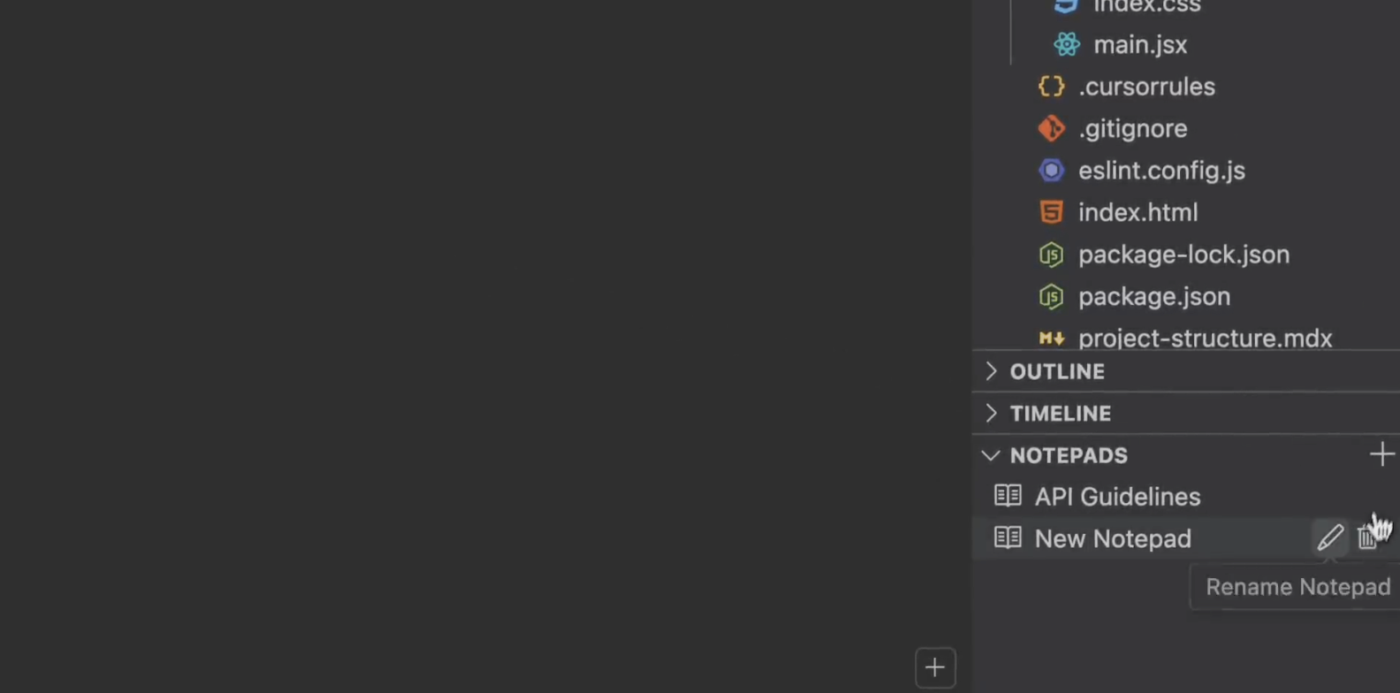 Notepads on Cursor AI