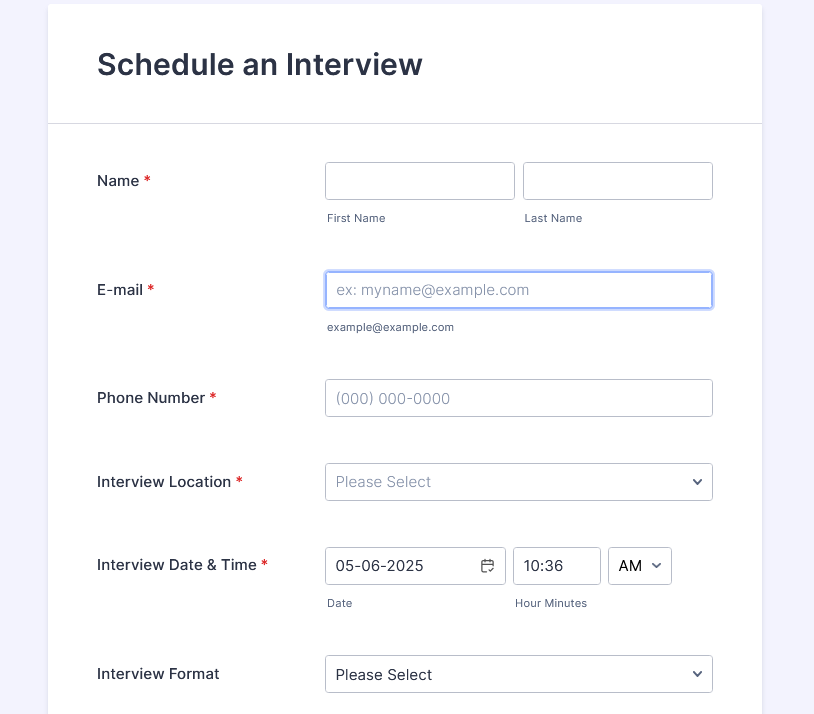 Interview Schedule Form Template by Jotform: Interview Schedule Template