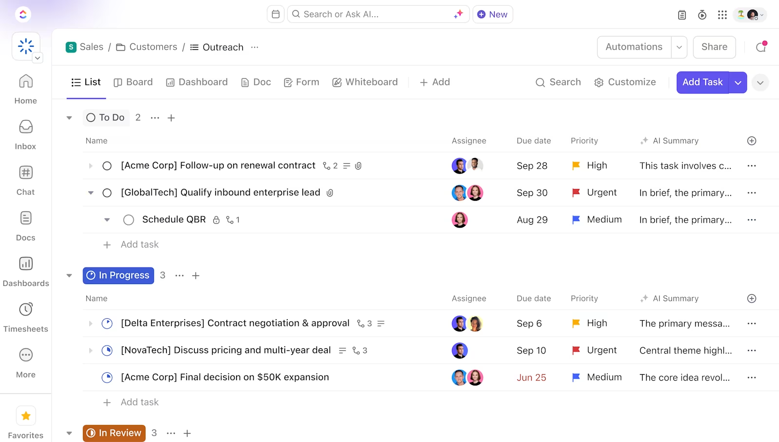 ClickUp Interface