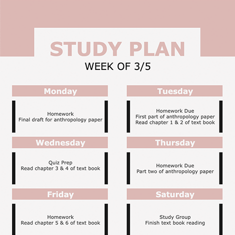 Google Sheets Study Plan Template