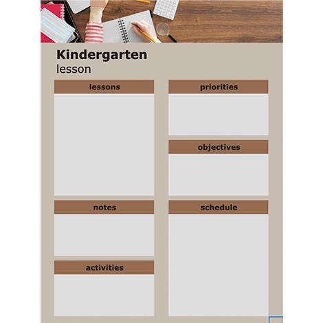 Google Sheets Kindergarten Lesson Plan Template