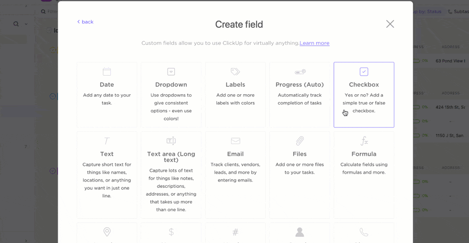  ClickUp Custom Fields