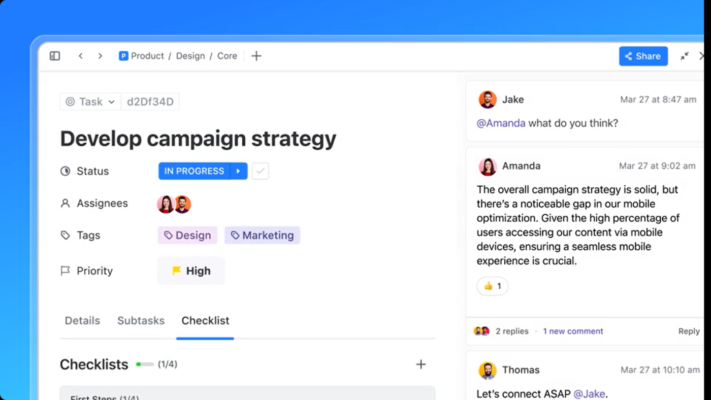 ClickUp Tasks: ai courses for software engineers