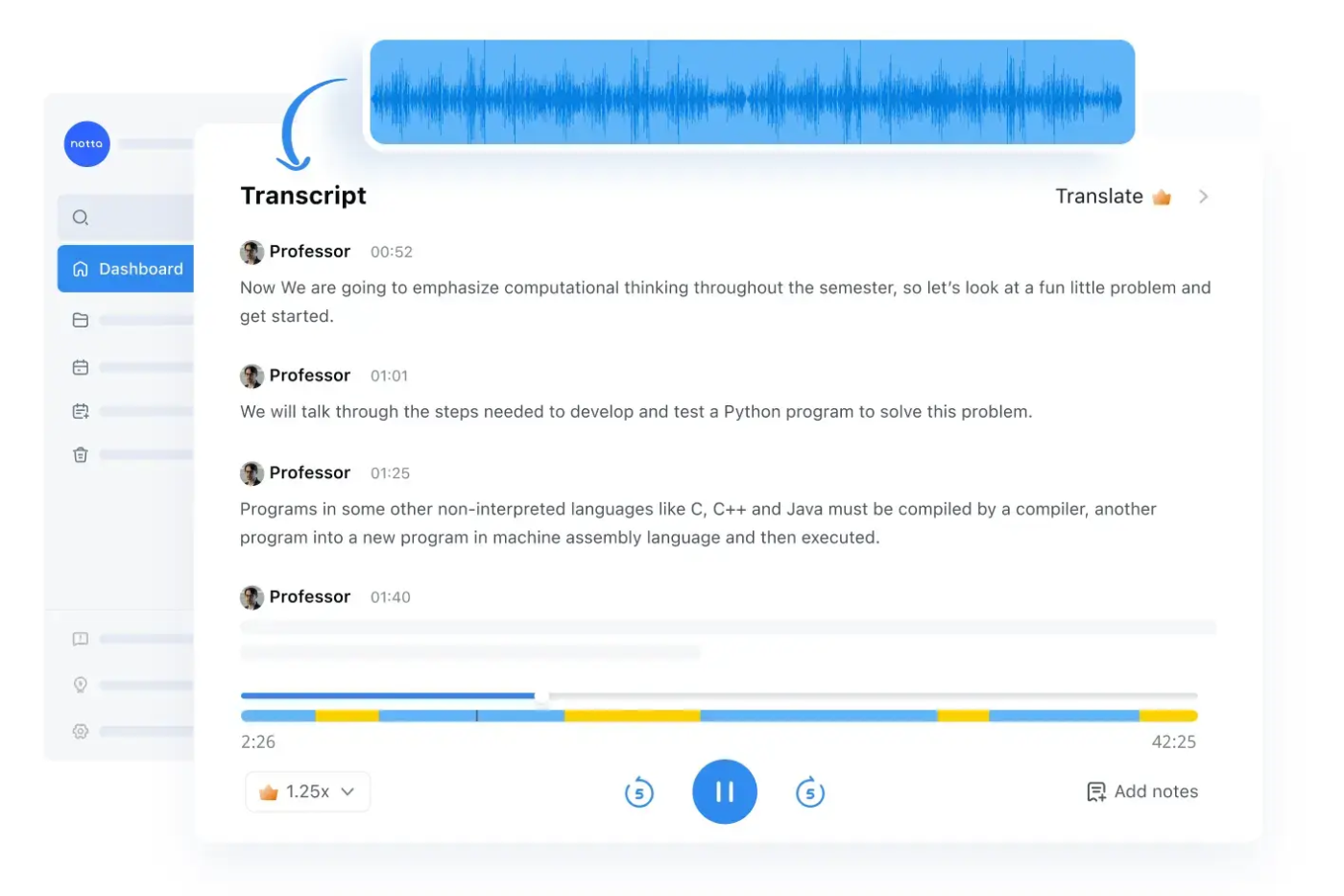 Real-time automated transcription with Notta AI