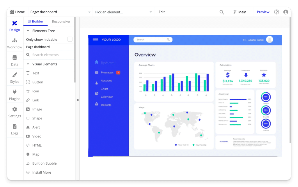 Bubble: App development software with complex options