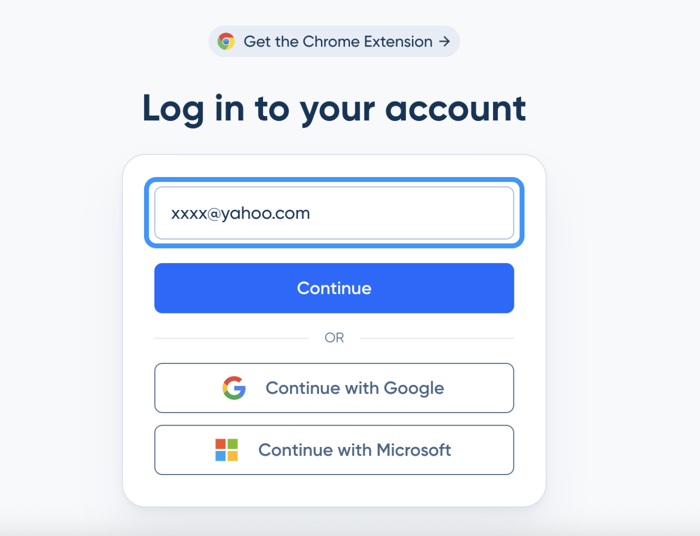 Connectez-vous avec votre adresse e-mail