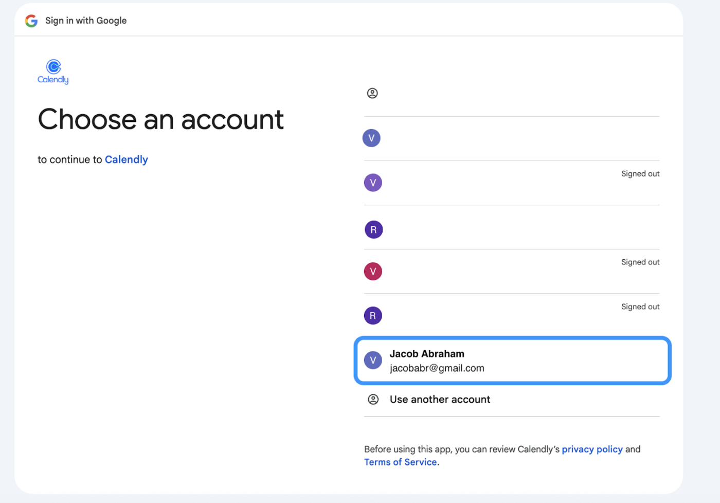 Choisissez votre compte Google