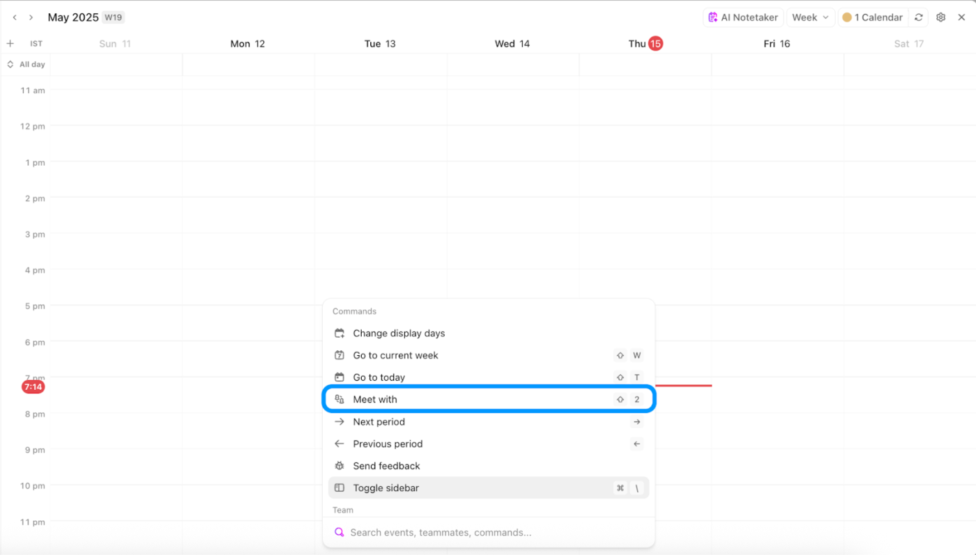 Calendrier ClickUp : connexion à Calendly