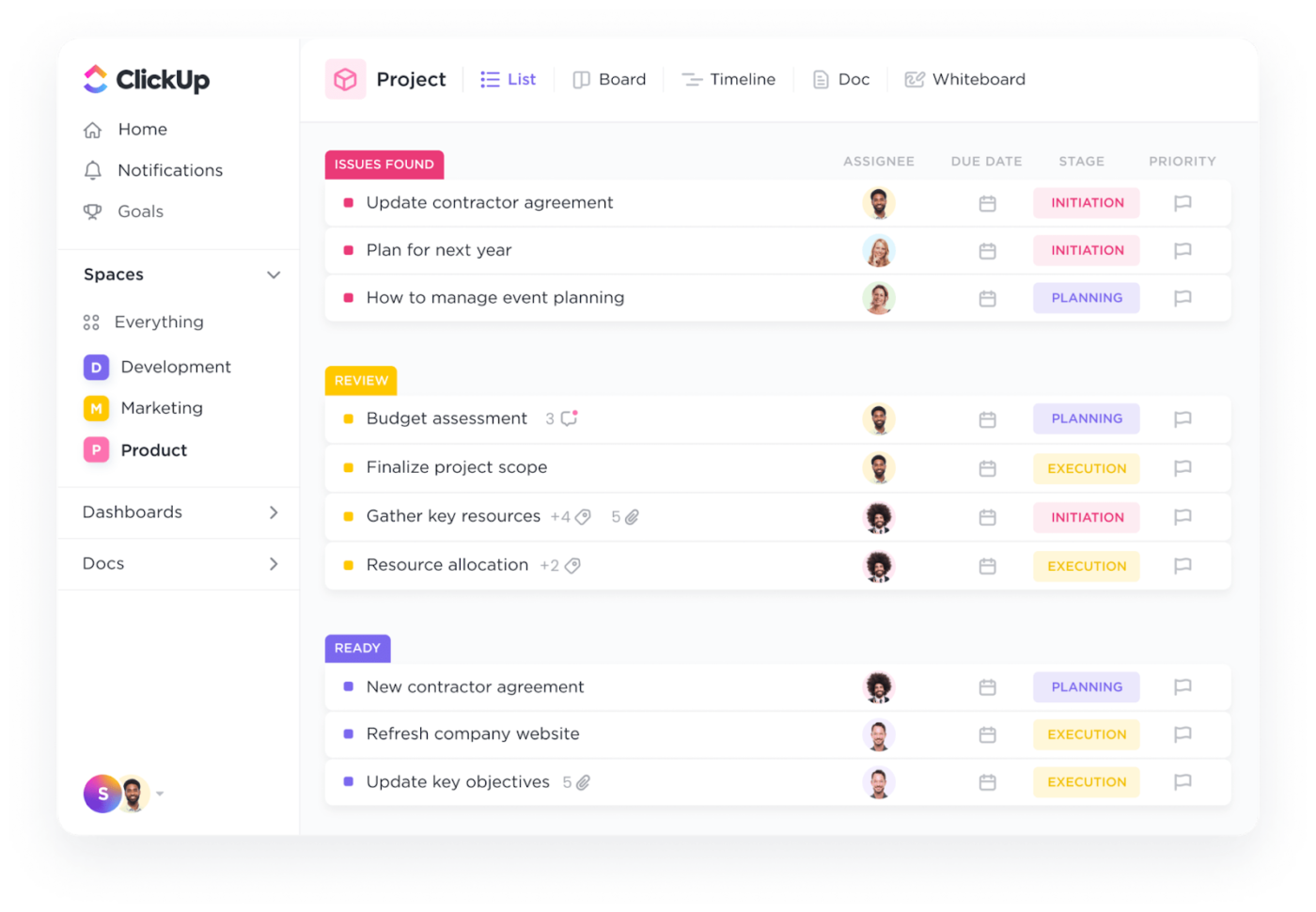 ClickUp Views data collection software