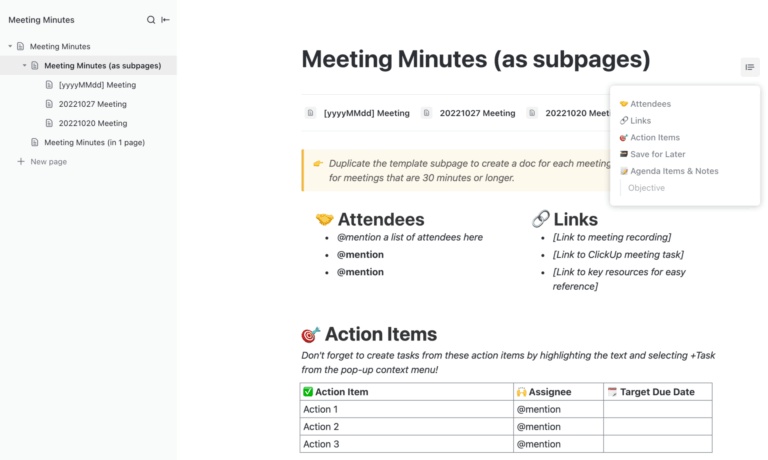 10 Best Notion Meeting Notes Templates for Productive Teams