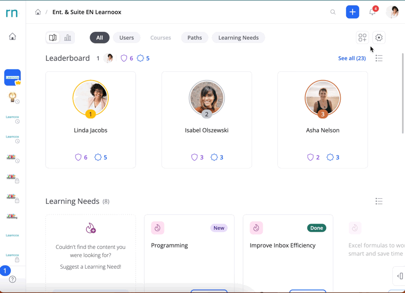 Dashboard 360Learning