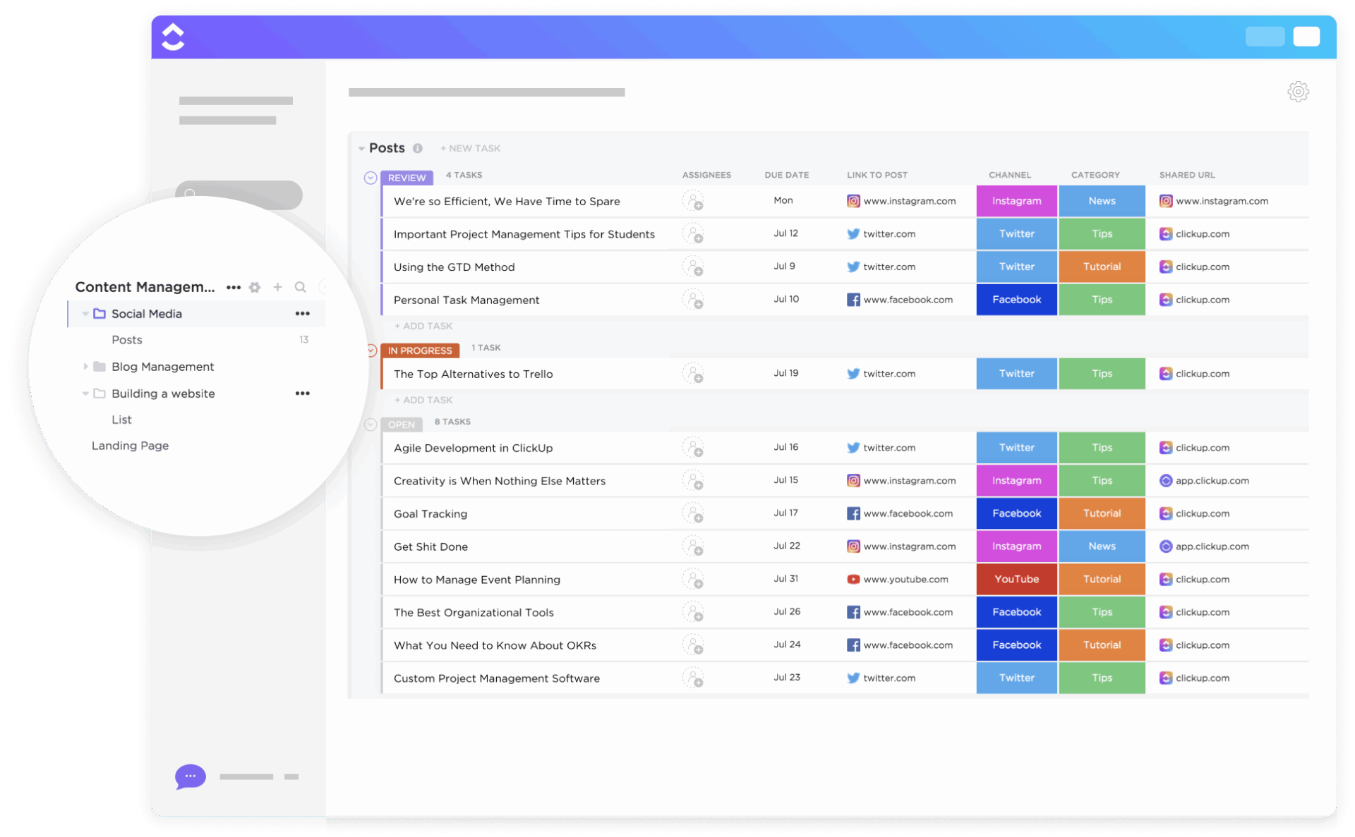 Social Media Advanced Template
 : Content Mapping Template