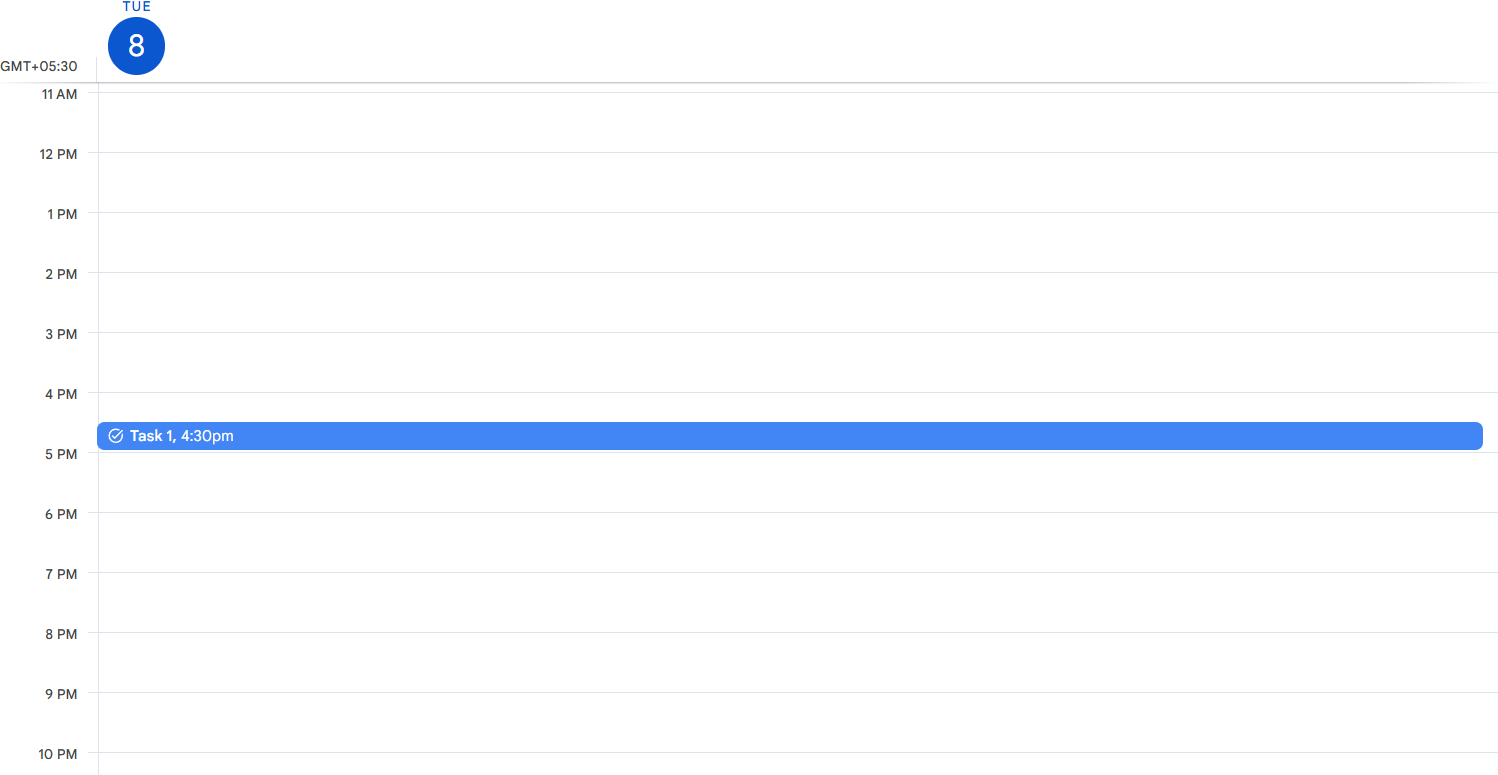 Find your task on the calendar (tasks appear in blue, usually)