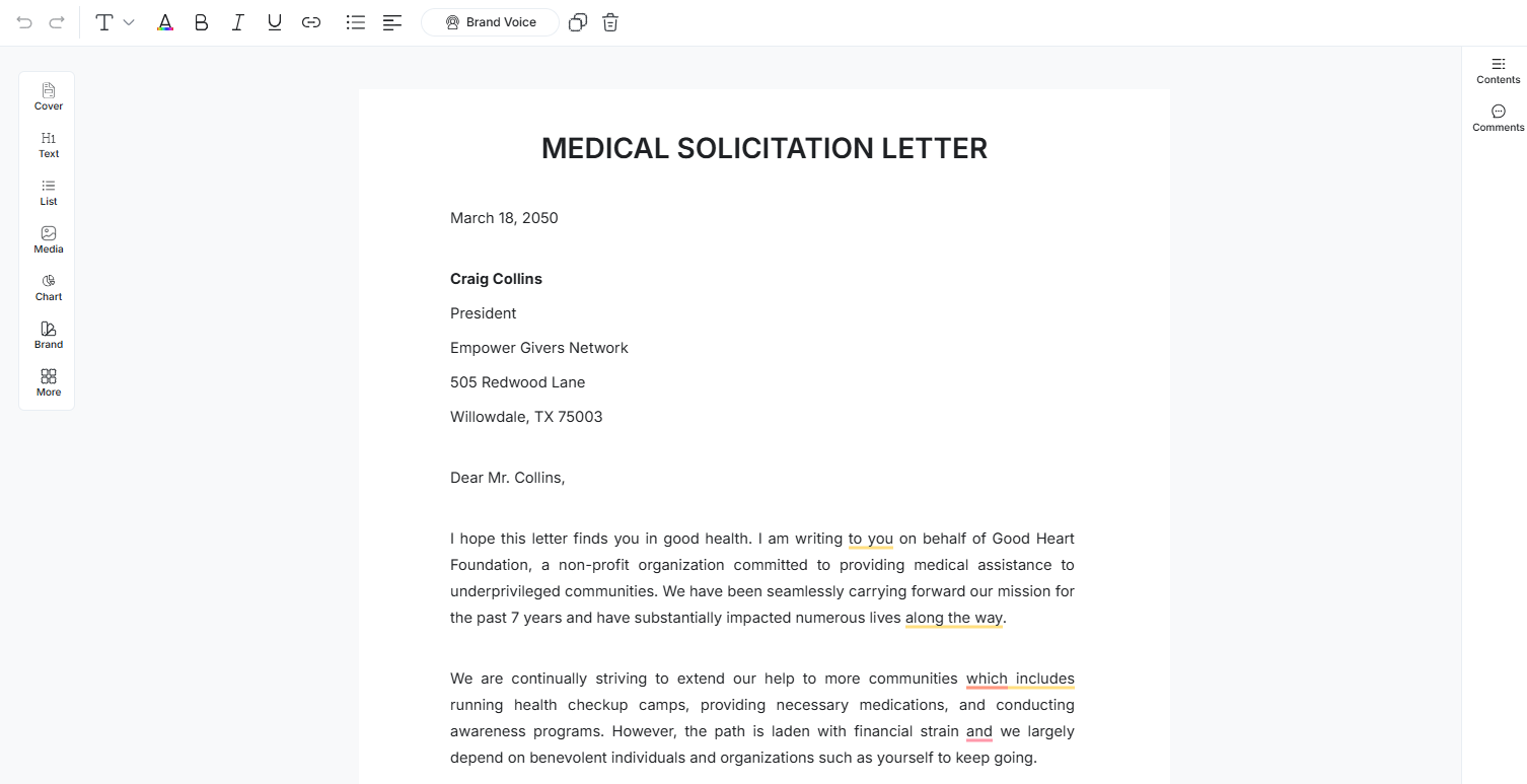 Modello di lettera di richiesta medica di Template.Net