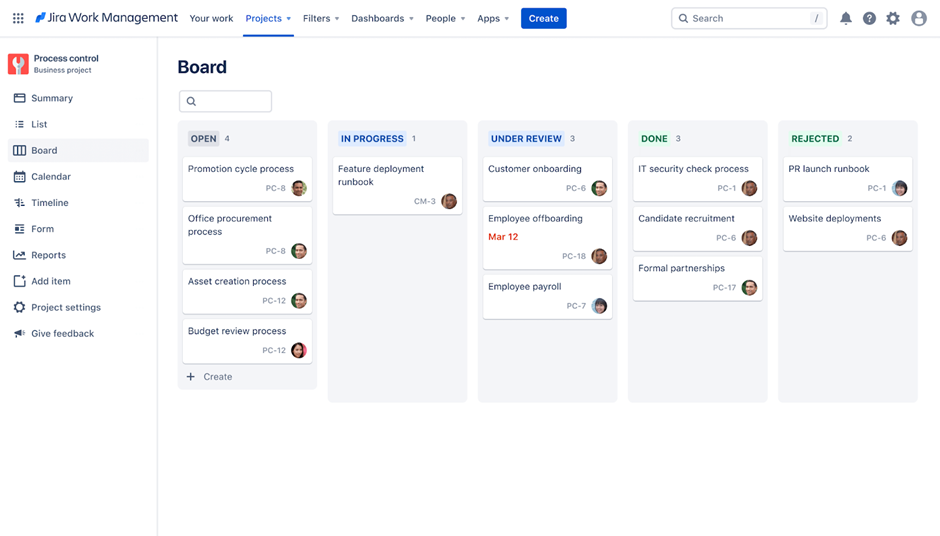 Process Control Template by Jira: jira user story template