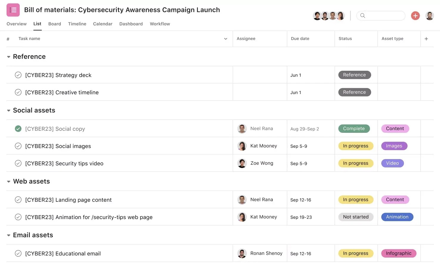 Design Project Plan Template: Manage creative briefs, reviews, and deliverables for design-focused workflows.  