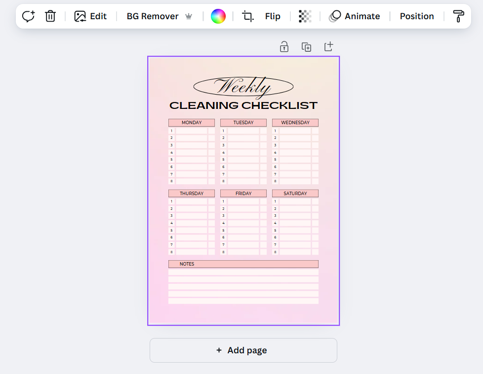 Professional Cleaning Checklist Template by Canva: cleaning schedule template