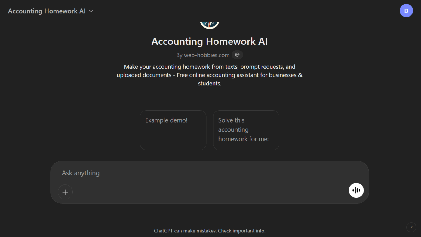 Accounting Homework AI