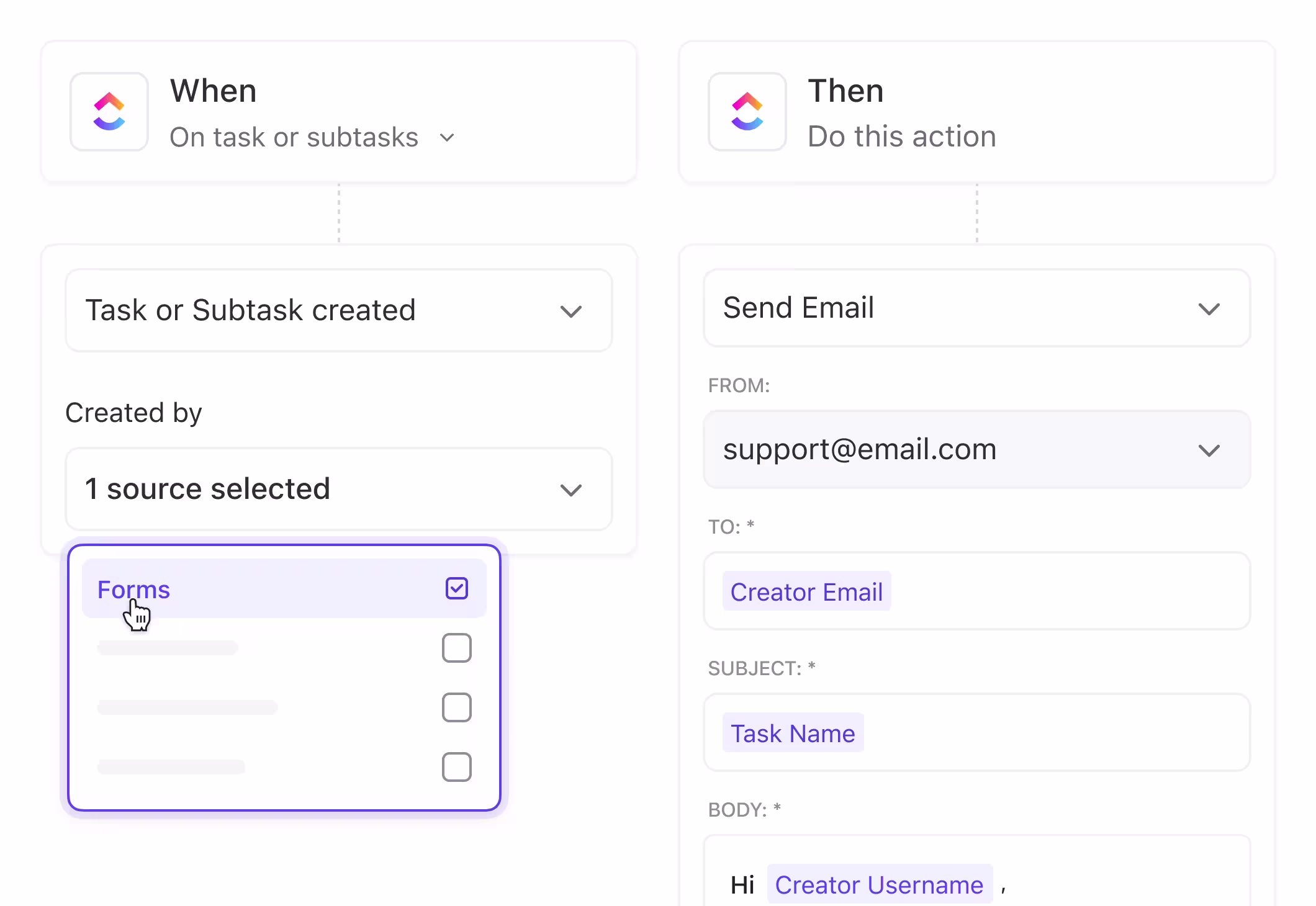 ClickUp Automations keep everything moving without manual intervention