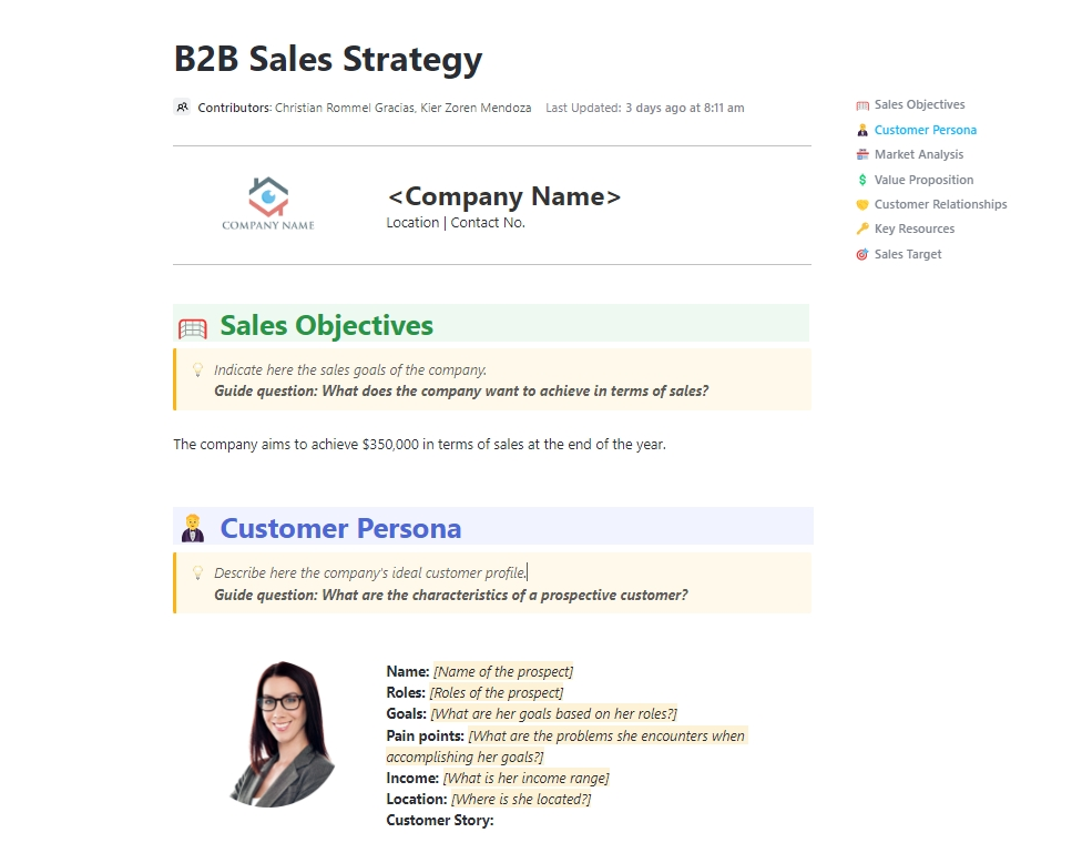 Stratégie d'équipe commerciale B2B